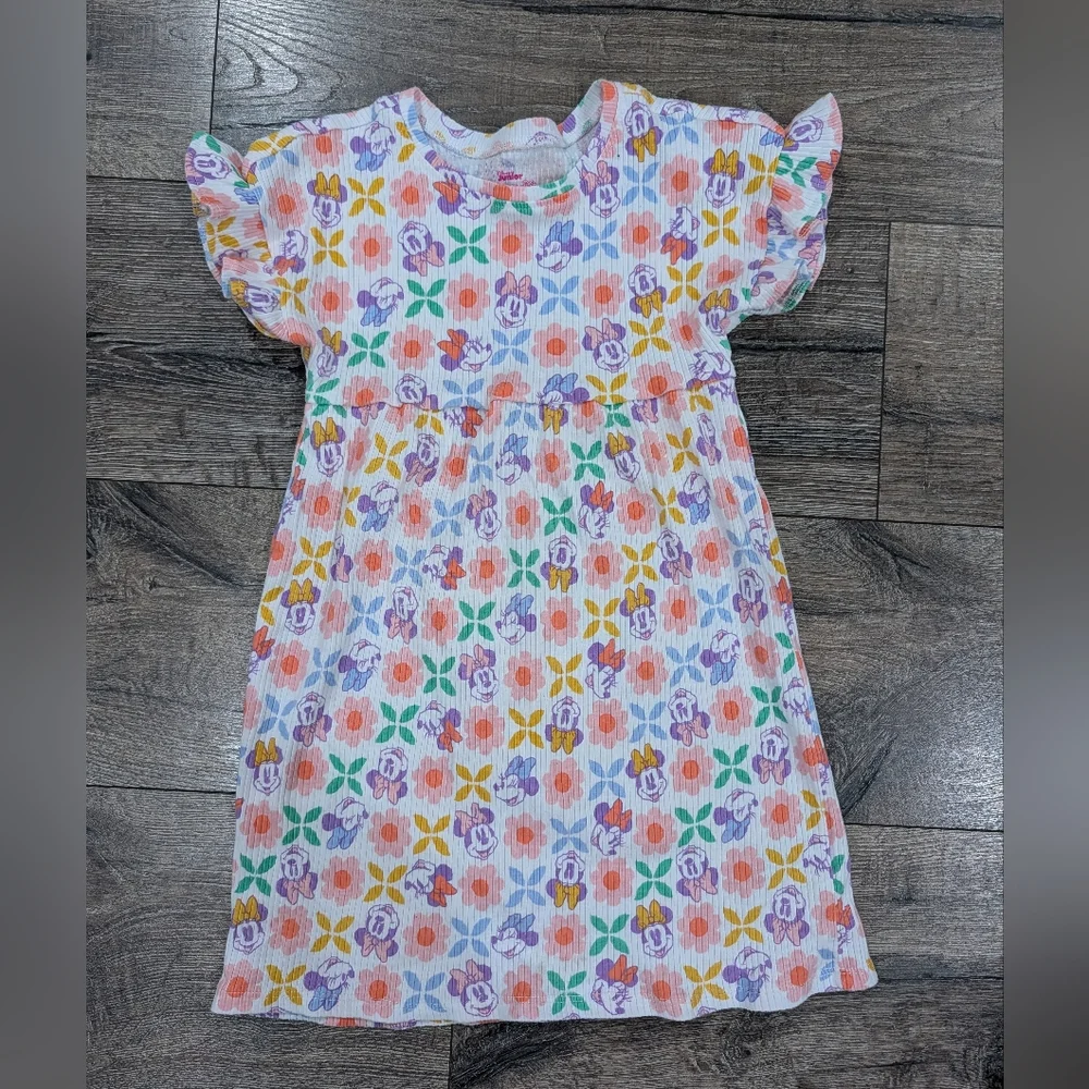 Disney 6T Minnie Mouse Dress Spring Summer Ruffle Sleeve Pink Purple Old Navy